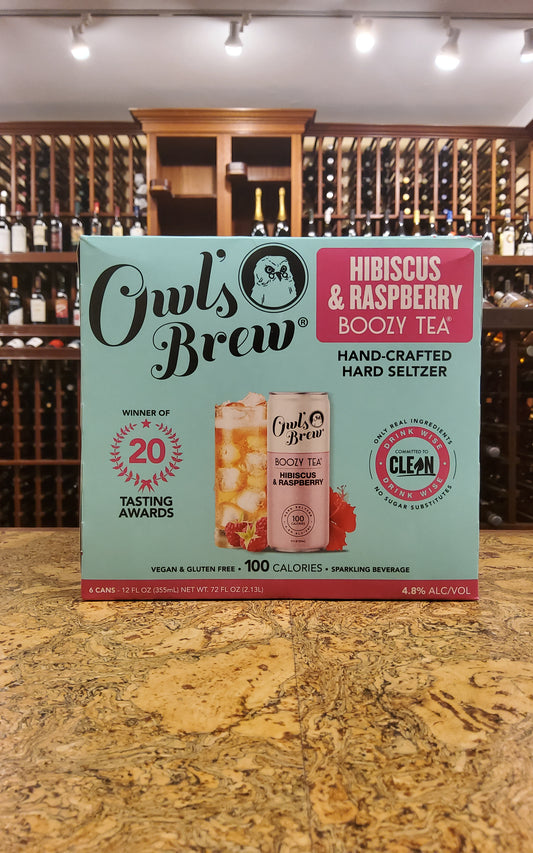 Owls Brew Hibiscus & Raspberry Boozy Tea 6pk